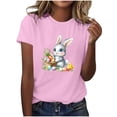 thumbnail image 2 of ClodeEU Women's Easter Print Short Sleeve T Shirt ,Round Neck Fashion Casual Tee Pink,Womens Plus XXL, 2 of 5