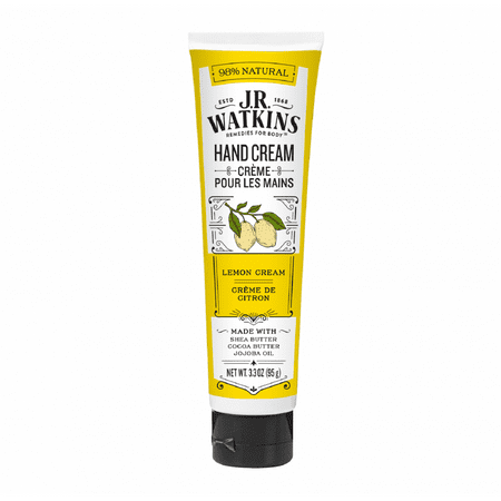 J.R. Watkins Natural Shea Butter Hand Cream, Lemon Cream, 3.3 Oz (Best Moisturiser For Dry Hands)