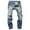 A Light Blue, variant on 2025 Men's Fashion Casual Printed Jeans Stretch Skinny Denim Jogger Pants Stylish Straight Slim Fit Jeans Young Hiphop Skinny Denim Pants B Black,Small