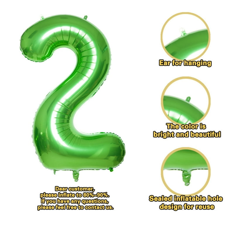 Green Pixel Miner 40-Inch Number '6' Foil Balloon - Large Number Balloon For Kids Birthday Party Decor