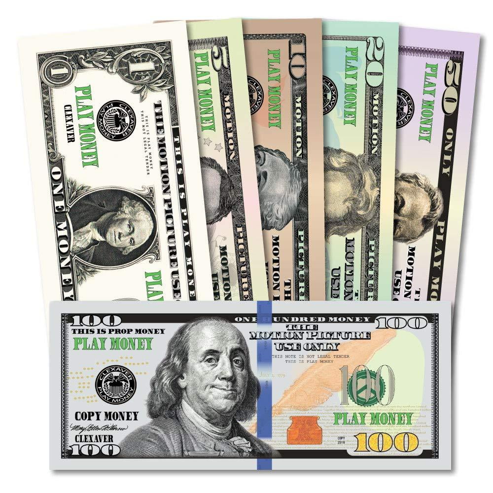 clexaver educational play money set full print 2 sided