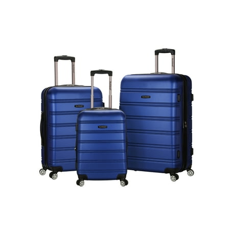 Rockland Melbourne 3pc Expandable ABS Hardside Carry On Spinner Luggage Set - Blue