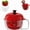 Red, variant on Manual Salad Spinner with Detachable Colander and Bowl,Manual Spinning Removes Excess Rinse Water, While the Removable Basket and Outer Bowl Support Washing, Draining and Serving