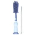 thumbnail image 1 of Juego de cepillos de silicona 3 en 1 para biberones de niños, limpiador de tetinas sin BPA, cepillo limpiador de biberones de leche, color azul, 1 of 14