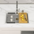 thumbnail image 2 of 33x22 Inch White Quartz Composite Workstation Kitchen Sink Drop-in Top-Mount Single Bowl Sink with 2 Faucet Holes, 2 of 8