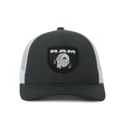 Ram Trucks Logo Structured Trucker Hat, Graphite & White, Adjustable Snapback