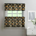 thumbnail image 6 of Halloween Pumpkin Kitchen Curtains Valances and Tiers Set for Windows, Black Skull Spooky Bathroom Window Curtain Valance 3 Piece Sets,Kitchen Decor for Living Room,54''''x 24'''', 6 of 6