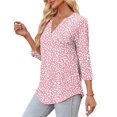 thumbnail image 4 of Blusas tipo túnica OFEEFAN, holgadas, elegantes, con cuello en V, mujer H 3, 4 of 5