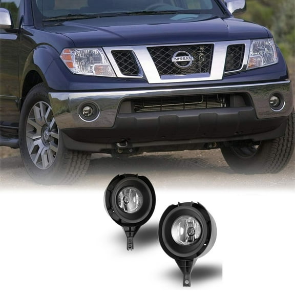 1 Pair Fog Lights Assembly Compatible with 2005-2019 Nissan Frontier（Metal Bumper Only),OEM Replacement Fog Lamps Clear Lens With Bulbs-H11 12V 55W