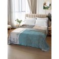 thumbnail image 2 of Modern Blue Full Size Flat Sheet, Wrinkleproof & Fadeproof Cooling Flat Bed Sheet Only, Rustic Mottled Oil Painting Texture Breathable Soft Bedding Top Sheets 81 x 96 Inches, 2 of 8