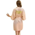 thumbnail image 7 of LYMAYTER ‌Women's Bridal Satin Robe‌ Short Kimono for S-2XL Rhinestones Wedding Party Bathrobe, 7 of 7