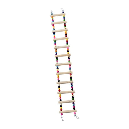 Bird Cage Ladder, Wood Stand, Parrot Chew Toy, Bird Chewing Toy, Playground Parrots Climbing Bridge, Bird Perch Stand for Budgerigar Macaws Finch Twelve Knots