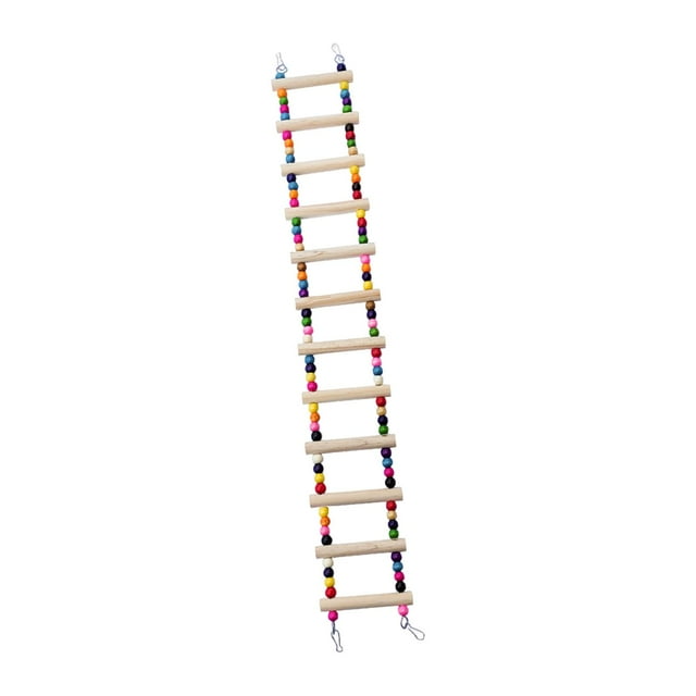 Escalera para jaula de pájaros, soporte de madera, juguete para loros, accesorios para jaulas de pájaros, soporte para pájaros, juguete para pájaros doce nudos