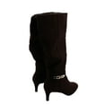 thumbnail image 5 of KAREN SCOTT Womens Choco Brown Chain Accent Padded Hanna Almond Toe Sculpted Heel Zip-Up Dress Boots 6 M, 5 of 7
