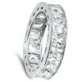 thumbnail image 4 of CHOOSE YOUR COLOR Sterling Silver Women's Princess Eternity White CZ Ring Band Female Size 8, 4 of 4