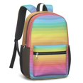 thumbnail image 3 of 17 Inch Lightweight Backpack,PVC Waterproof Oxford Fabric, Ergonomically Designed, with Large Capacity, Vibrant Rainbow Print, 3 of 5