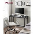 thumbnail image 2 of VASAGLE 39.4'' Computer Desk, Home Office Small Study Workstation, Black with Wood Grain, 2 of 6