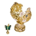 thumbnail image 4 of danila-souvenirs Faberge style Carved Egg with Flowers & Butterfly 2.8'' (7 cm) gold color, 4 of 4