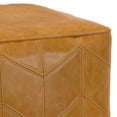 thumbnail image 6 of Simpli Home Morden 18 inch Wide Contemporary Square Pouf in Brown Genuine Leather, 6 of 7