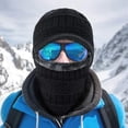 thumbnail image 2 of Winter Fullguard Beanie Full Coverage with Mask & Earflaps for Men Outdoor Fleece Hat Set Red (Grey), 2 of 7