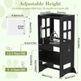 thumbnail image 2 of BueDeHai 4 in 1 Kitchen Toddler Step Stool, Wooden Kitchen Toddler Tower with Whiteboard and Safety Rail, Adjustable-Height for Kitchen Counter Bathroom Sink, 2 of 9