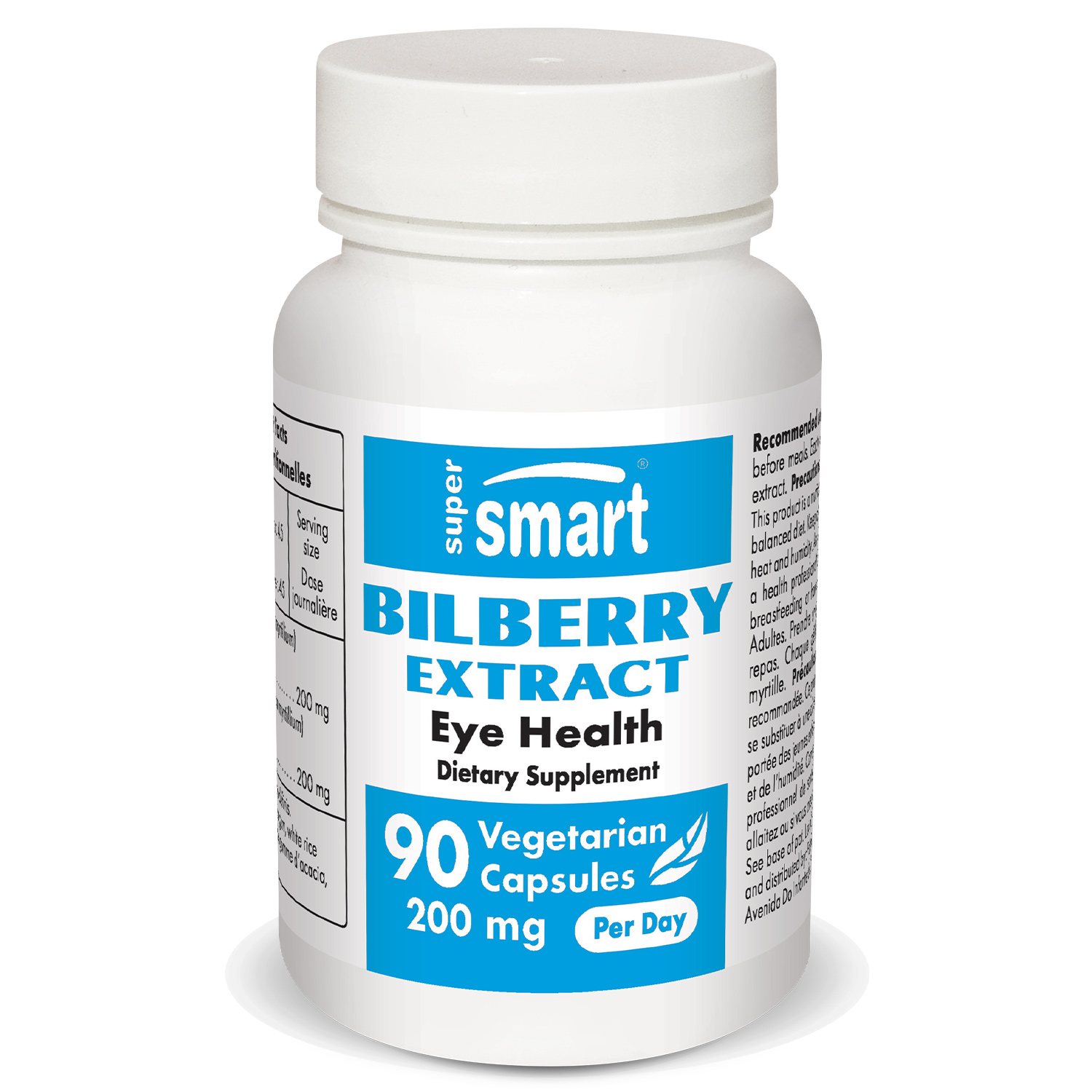 Supersmart Bilberry Extract 200 mg per Day Eye Vitamins Supplement