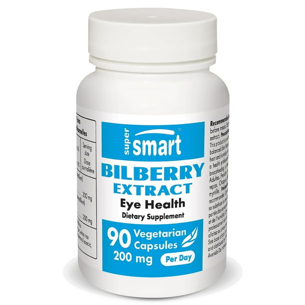 Supersmart Bilberry Extract 200 mg per Day Eye Vitamins Supplement