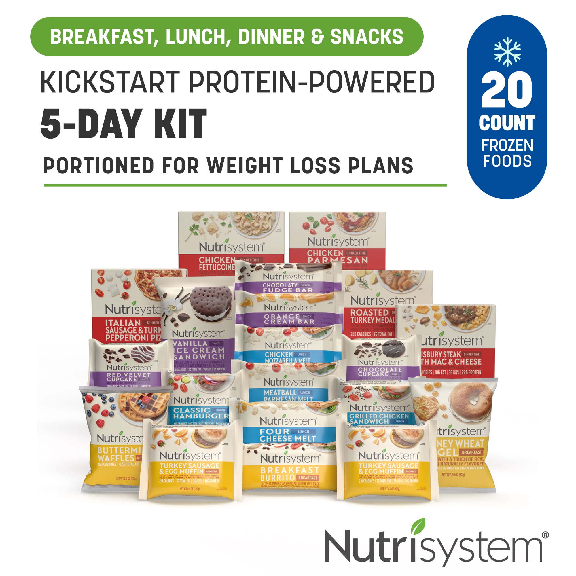 Nutrisystem Kickstart Frozen Protein-Powered Weight Loss Kit, 20 Packaged  Meals - Walmart.com
