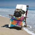 thumbnail image 7 of Autua  Pug Beach Towel, Cute Puppy Dog Themed Microfiber Bath Towel Gifts for Pug Lovers, Funny Abstract Trippy Sand Free Quick Dry Travel Towels for Kids Yoga Sports 30" x 60" 27.5x55in, 7 of 7