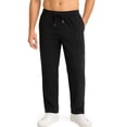 thumbnail image 6 of Puztloy Sweatpants for Men, Quick-Dry Mens Sweatpants Drawstring Casual Trousers, Loose Fit Comfortable Stylish Men's Pants, Black, 6 of 7