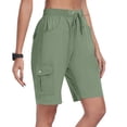thumbnail image 3 of Amzcrzy Athletic Shorts for Women with Button Pockets Elastic Waist Drawstring Summer Workout Shorts Trendy Versatile Hiking Cargo Shorts Casual Loose Solid Color Women Sweat Shorts M, 3 of 8