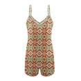 thumbnail image 2 of ZAITUBLES Womens Summer Casual Romper Sleeveless Short Jumpsuits Loose Adjustable Spaghetti Strap Outfit with Front Pockets, Soft Resort Lounge Wear, Aztec Tribal Print, Size S, 2 of 6