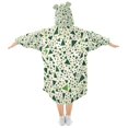 thumbnail image 2 of FORMRS Wearable Blanket Hoodie with Sleeves for Kids Cozy Flannel Sweatshirt, Green Triangles Pattern, 2 of 7