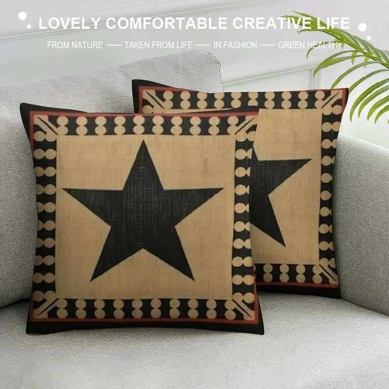 COMIO Home Decoration Throw Pillow Covers Primitive Country Folk Western Star Pillowcases Square Two Sides Print Walmart