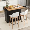 thumbnail image 2 of Costway Rolling Kitchen Island Kitchen Island Cart with Drop Leaf Trash Can Cabinet Black, 2 of 10