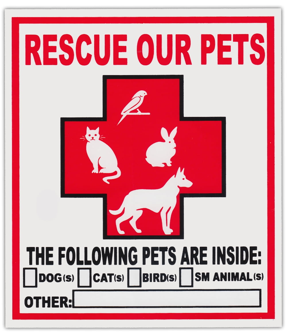 2-Pack Pet Rescue Window Stickers Decals | Alert To Fire Department ...