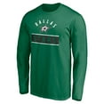 thumbnail image 2 of Men's Kelly Green Dallas Stars Team Arch Knockout Long Sleeve T-Shirt, 2 of 3