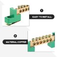 thumbnail image 3 of OULII 2Pcs Durable Copper Ground Bus Bar Kit with 6 Terminal Positions for Industrial Electrical Power Distribution, 3 of 8