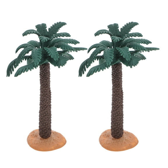 WEUVEB 2- Plastic Model Palm Trees for Home, Office, Desk, Shelf, and Party Decoration