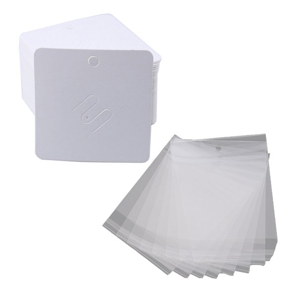 100Pieces 7X7cm Kraft Paper Brooches Pin Cards for Selling Jewelry Retail