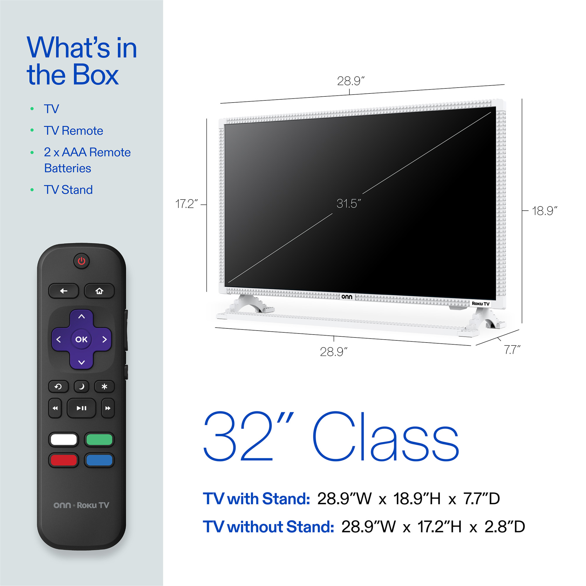 onn Smart TV Roku 32" 1080P FHD Building Block - Blanco (TVBBWTE36014570) 6