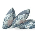 thumbnail image 2 of Arizona Floral Patches Indoor/Outdoor Fabric Pillow in Indigo Blue Pink 18x18, 2 of 8