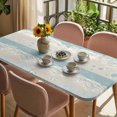 thumbnail image 3 of Summer Beach Table Cloths for 6 Foot Rectangle Tables, Ocean Coastal Crabs Sea Turtles Corals Starfish Patio Waterproof Elastic Fitted Tablecloths, Washable Rectangular Table Cover for Camping, 3 of 8