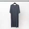 thumbnail image 2 of JTieacloth Sleep Shirt for Men Male Solid Color Short Sleeve Round Neck Nightdress Robe Homewear Gray, 2 of 3