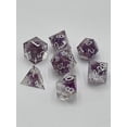 thumbnail image 1 of TEG - 7 Clear w/ White Dried Flowers Polyhedral Dice, 1 of 1