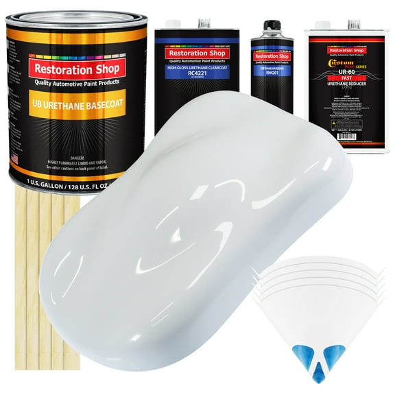 Winter White Gallon URETHANE BASECOAT CLEARCOAT Car Auto Paint FAST Kit
