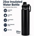 thumbnail image 3 of Boyun Daj 25oz Water Bottle with Handle, 304 Stainless Steel Double Wall Vacuum, Leak Proof Wide Mouth Sports Bottle, BPA Free, Keep Hot & Cold, Black, 3 of 6