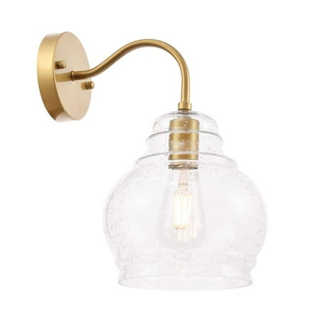 

Pierce 1 Light Brass & Clear Seeded Glass Wall Sconce