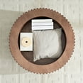 thumbnail image 5 of 31.49'' Round Coffee Table with Storage, Modern Center Table with Sturdy Pedestal Base, End Table for Apartment Living Room, Walnut, 5 of 9