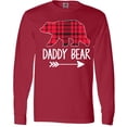 thumbnail image 3 of Inktastic Plaid Daddy Bear with Arrow Long Sleeve T-Shirt, 3 of 5